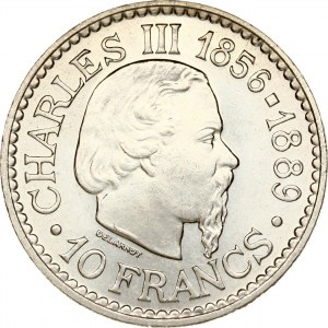 Monako 10 franków 1966 Akcesja księcia Karola III