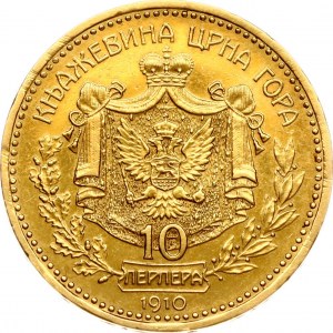 Černá Hora 10 Perpera 1910