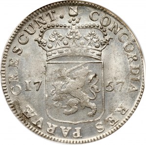 Utrecht Silver Ducat 1757/6 NGC UNC DETAILS