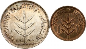 Palestína 1 mil. 1939 a 100 mil. 1942 Sada 2 mincí