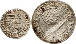 Poland Grosz 1533 Gdansk & Hungary Denar ND (1490-1494) K - CI Lot of 2 coins