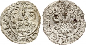 Poland Szelag 1600 & 1607 Riga Lot of 2 coins