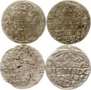 Poland Grosz 1623-1624 Lot of 4 coins