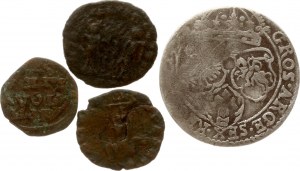 Polska Szostak 1625 z monetami różnych krajów Lot 4 monet