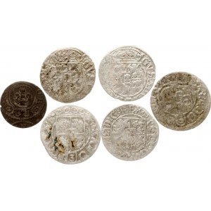 Poland Elblag Livonia Szelag & Poltorak 1630-1653 Lot of 6 coins