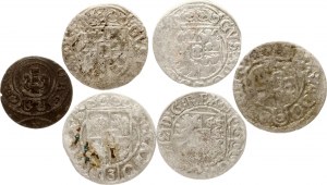 Polen Elblag Livland Szelag & Poltorak 1630-1653 Lot von 6 Münzen
