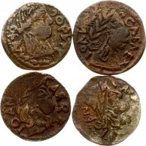 Pologne Szelag ND 1660-1668 Période Faux Lot de 4 pièces