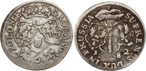 Poland Szostak 1682 TLB & Brandenburg-Prussia 6 Groscher 1682 HS Lot of 2 coins