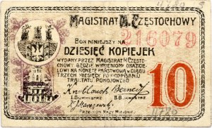 Polsko 10 Kopiejek 1916 Czestochowa