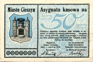 Pologne 50 Halerzy 1919 Cieszyn