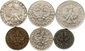 Polen 10 Groszy - 1 Zloty 1923-1938 Lot von 6 Münzen