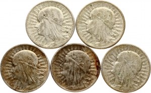 Poľsko 2 Zlote 1932-1934 Sada 5 mincí