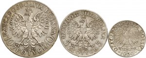 Polen 2 - 10 Zlotych 1932-1936 Lot von 3 Münzen