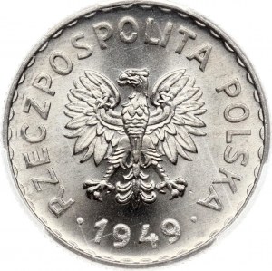 Polsko 1 zlotý 1949 PCGS MS 66