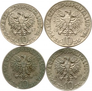 Polska 10 złotych 1959-1969 Mikołaj Kopernik Zestaw 4 monet
