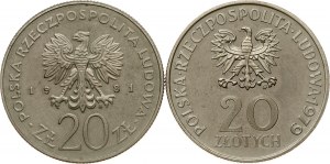 Poland 20 Zlotych 1979 & 1981 Proba Lot of 2 coins