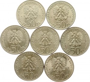 Polen 50 Zlotych 1979-1983 Polnische Herrscher Los von 7 Münzen