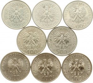 Pologne 100 - 20000 Zlotych 1985-1994 Souverains polonais Lot de 8 pièces