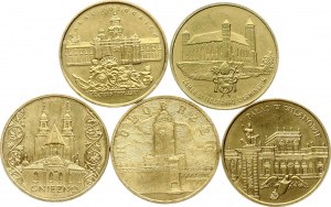 Poľsko 2 Zloté 1996-2005 Hrady a zámky Poľska Sada 5 mincí
