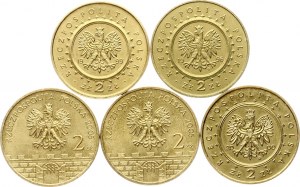 Poľsko 2 Zloté 1996-2005 Hrady a zámky Poľska Sada 5 mincí