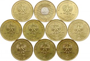 Poland 2 Zlote 2000-2005 Commemorative Lot of 10 coins