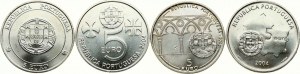 Portugal 5 Euro commémoratif 2004-2005 Lot de 4 pièces