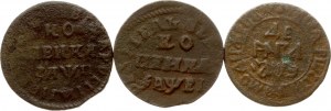 Russia Denga & Kopeck 1707-1715 Lot of 3 coins