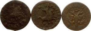 Rosja Denga i Kopeck 1707-1715 Zestaw 3 monet