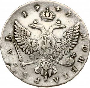 Rusko rubl 1743 ММД
