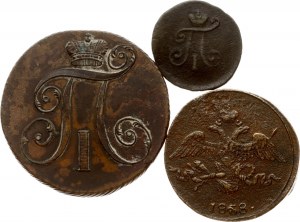 Rusko Poluška a 2 kopějky 1797-1838 Sada 3 mincí