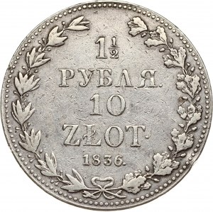 Rosja-Polska 1,5 rubla - 10 złotych 1836 MW