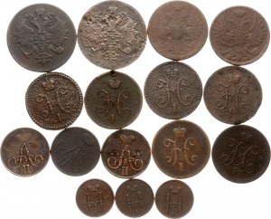 Russland Denezhka - 3 Kopeken 1840-1860 Lot von 16 Münzen