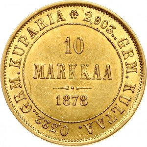 Russia for Finland 10 Markkaa 1878 S (R)
