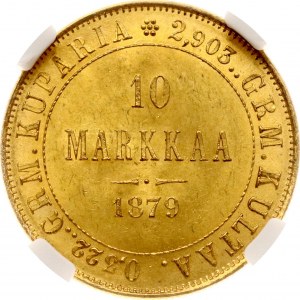 Rusko pre Fínsko 10 Markkaa 1879 S NGC MS 65