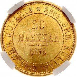 Russia For Finland 20 Markkaa 1879 S NGC MS 64