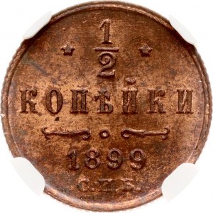 Rusko 1/2 kopějky 1899 СПБ NGC MS 63 RB