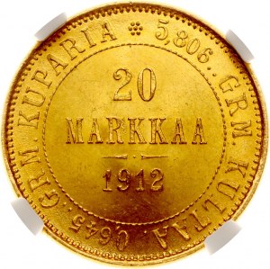 Russland Für Finnland 20 Markkaa 1912 S NGC MS 65