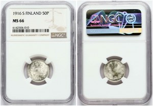 Russia For Finland 50 Pennia 1916 S NGC MS 66