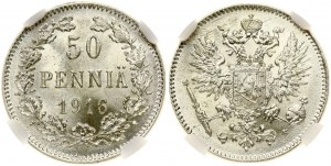 Rusko pro Finsko 50 Pennia 1916 S NGC MS 66