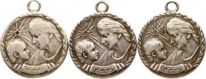Russia URSS Medaglia della maternità II grado Lotto di 3 pezzi