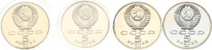 Commemorative 5 Roubles 1988-1991 Lot of 4 coins