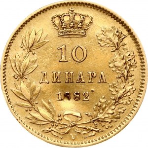 Srbsko 10 Dinara 1882 V