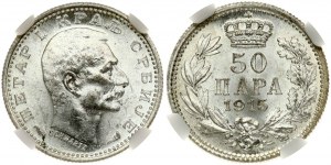 Serbie 50 Para 1915 NGC MS 64