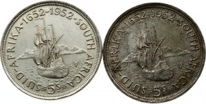 Afrique du Sud 5 Shillings 1952 Lot de 2 pièces