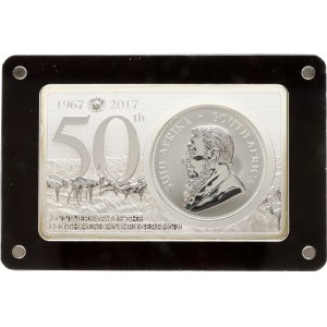 South Africa 3 oz Pure Silver Coin and Bar Set - 50th Anniversary of the Krugerrand (2017)