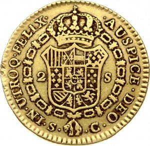 Spain 2 Escudos 1791 SC