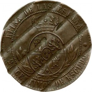 Spain 2½ Centimos 1868 OM