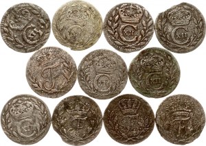 Szwecja 1 ruda 1687 - 1747 Zestaw 11 monet