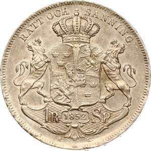 Sweden 1 Riksdaler 1852 AG