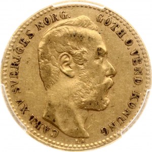Sweden 1 Carolin / 10 Francs 1868 PCGS AU 50